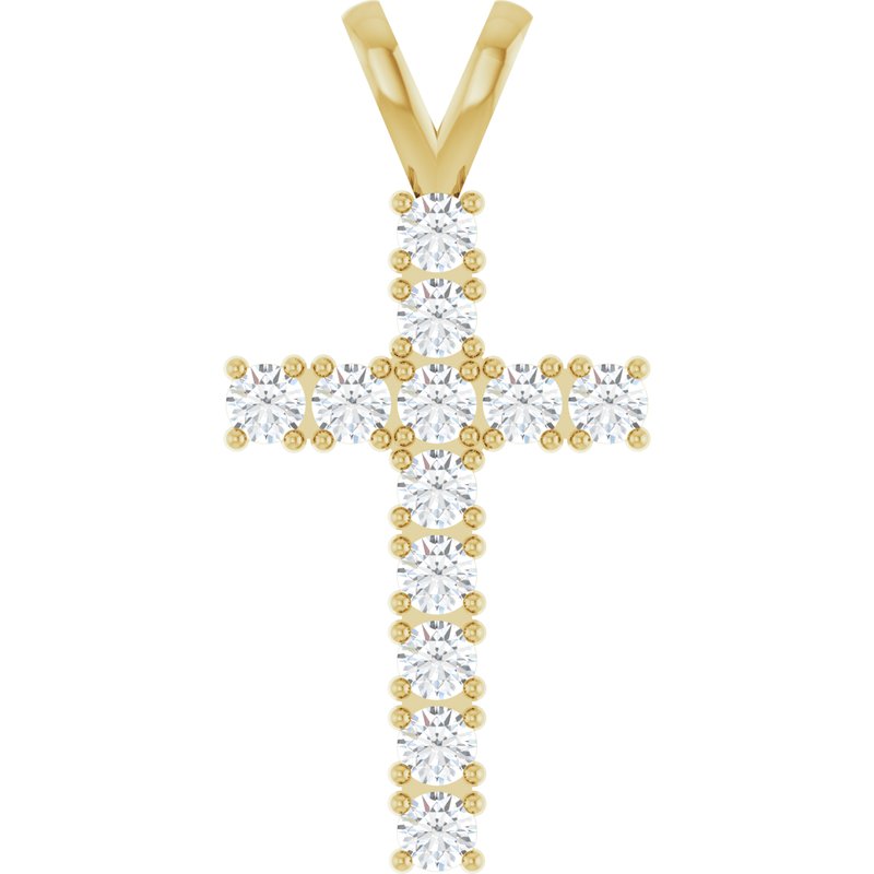 Accented Cross Pendant — Natural Diamond
