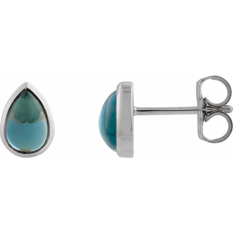 Bezel-Set Cabochon Earrings No. 3