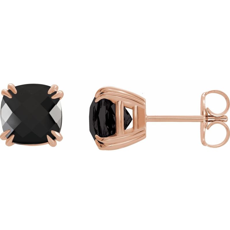 Cushion Double Claw-Prong Stud Earrings