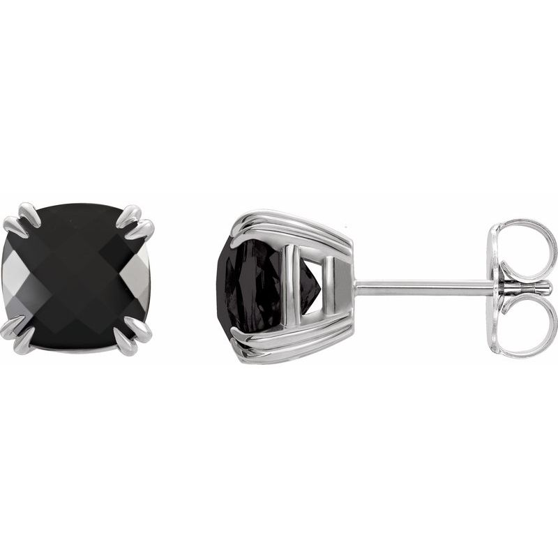 Cushion Double Claw-Prong Stud Earrings