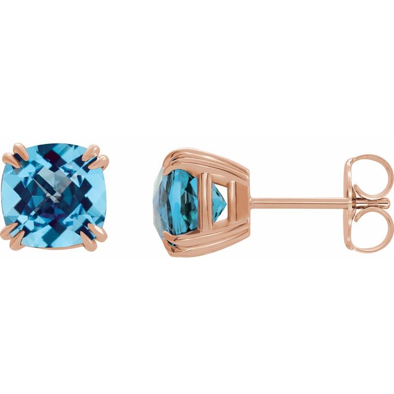 Cushion Double Claw-Prong Stud Earrings