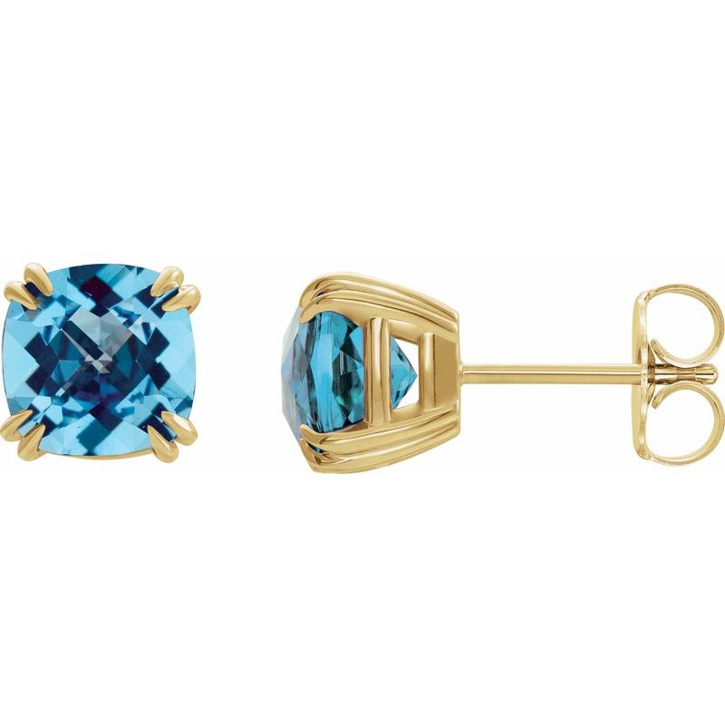 Cushion Double Claw-Prong Stud Earrings