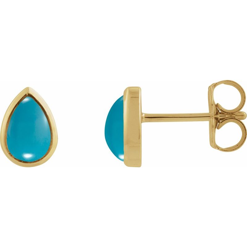 Bezel-Set Cabochon Earrings No. 3