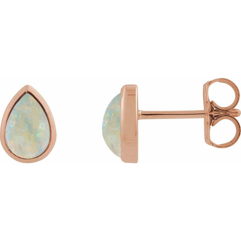 Bezel-Set Cabochon Earrings No. 3