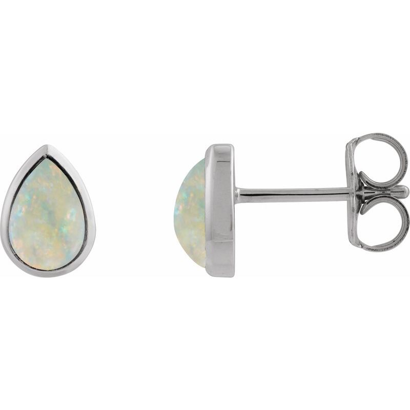 Bezel-Set Cabochon Earrings No. 3