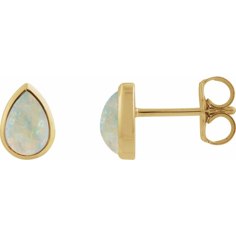 Bezel-Set Cabochon Earrings No. 3