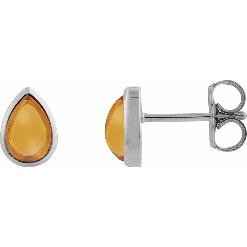 Bezel-Set Cabochon Earrings No. 3