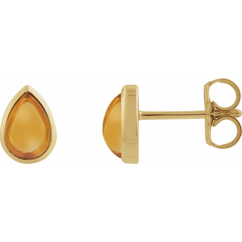 Bezel-Set Cabochon Earrings No. 3