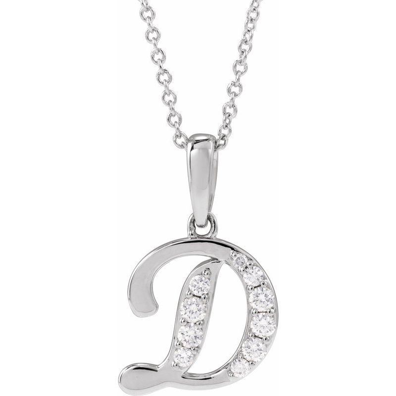 Accented Initial Necklace or Pendant