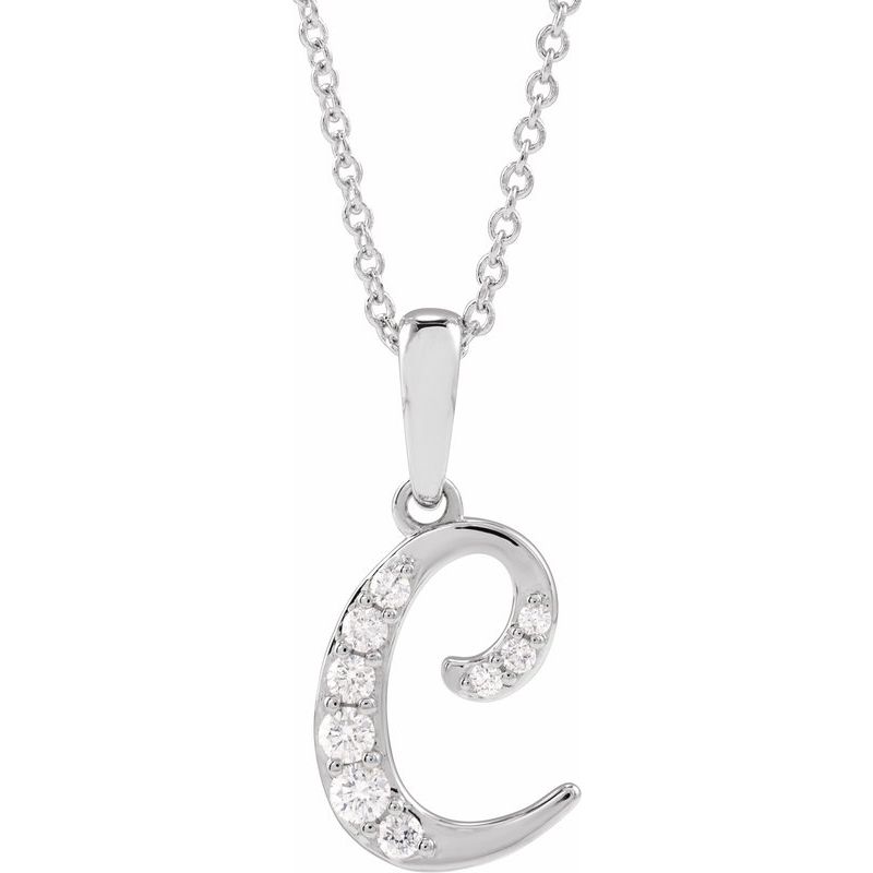 Accented Initial Necklace or Pendant