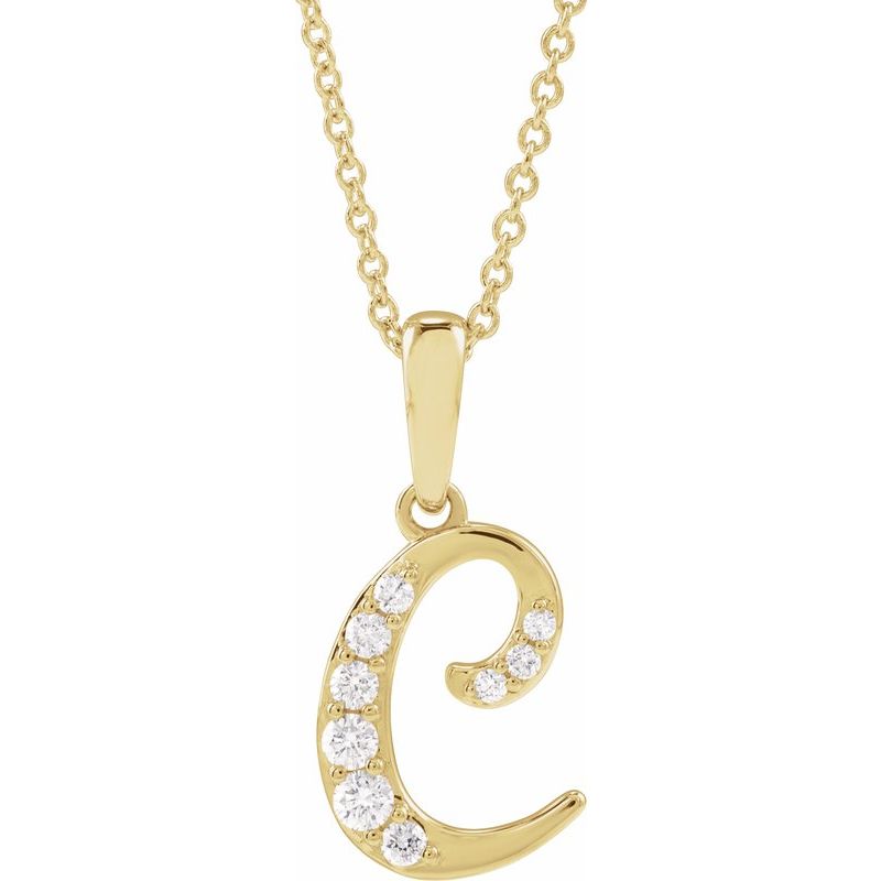 Accented Initial Necklace or Pendant