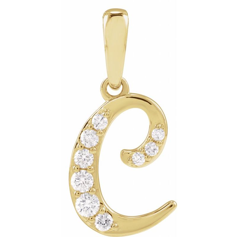 Accented Initial Necklace or Pendant