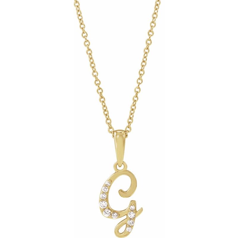 Accented Initial Necklace or Pendant