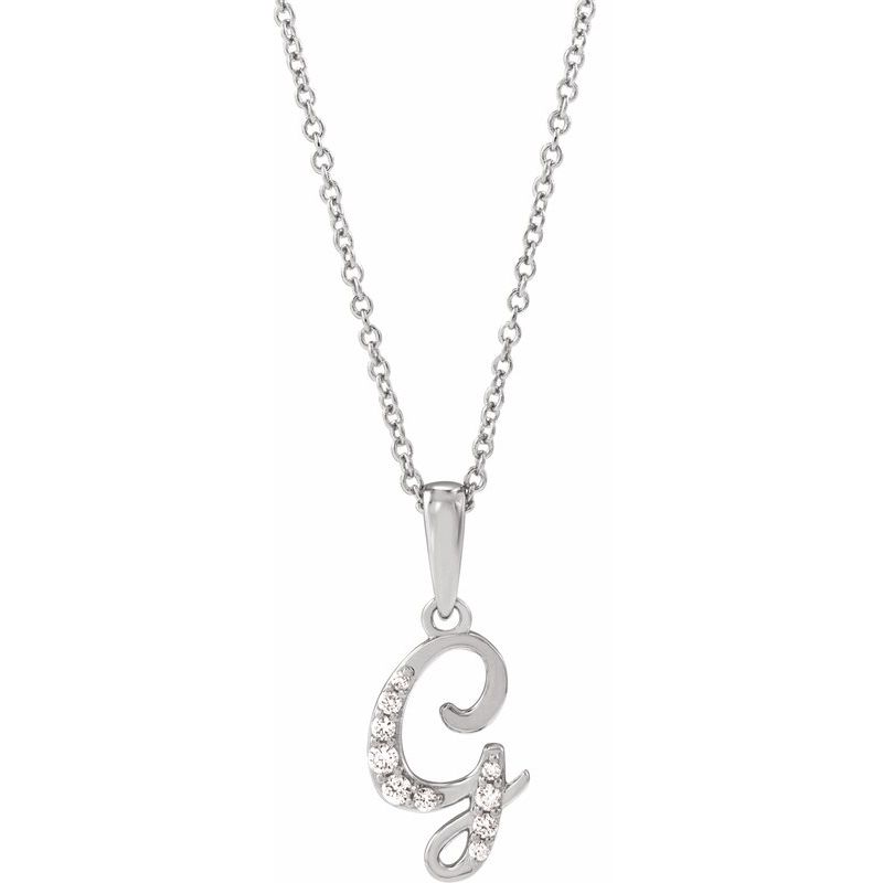Accented Initial Necklace or Pendant