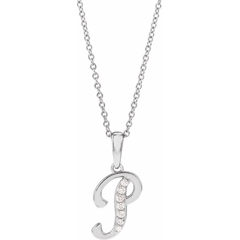 Accented Initial Necklace or Pendant