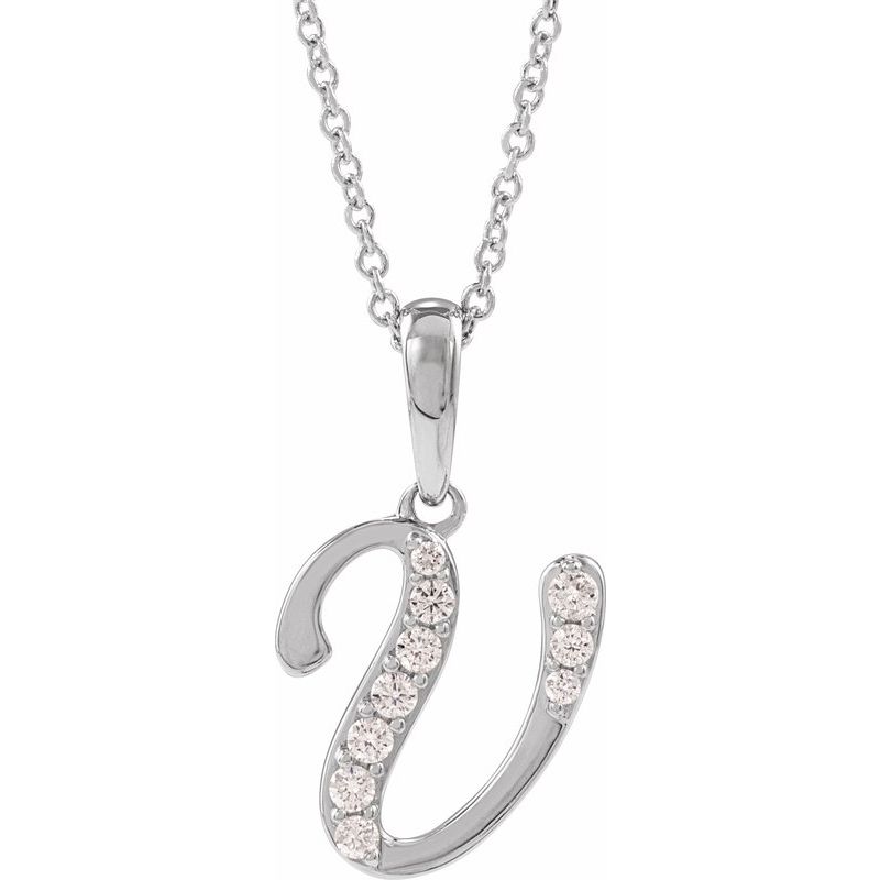 Accented Initial Necklace or Pendant