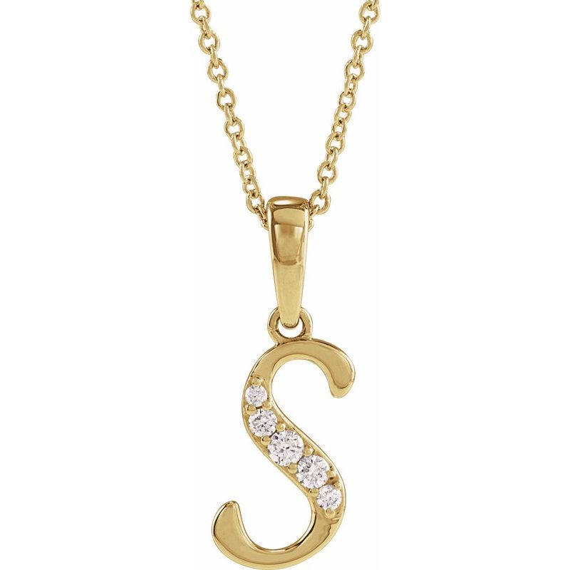 Accented Initial Necklace or Pendant