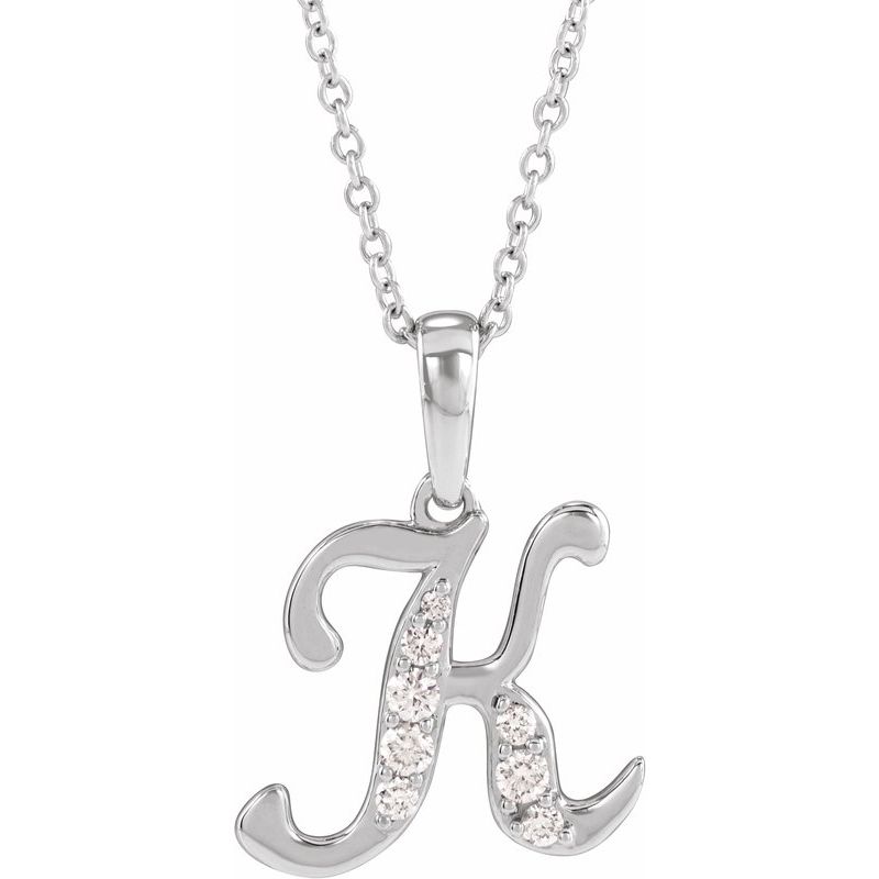 Accented Initial Necklace or Pendant