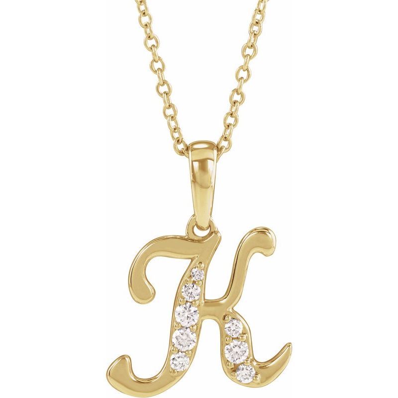 Accented Initial Necklace or Pendant