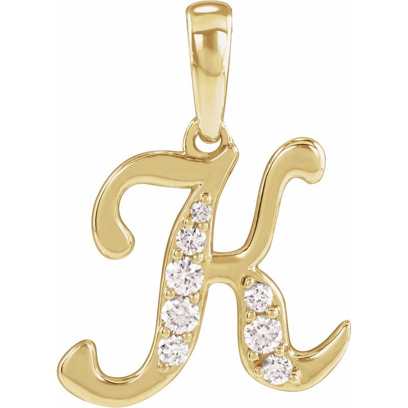 Accented Initial Necklace or Pendant