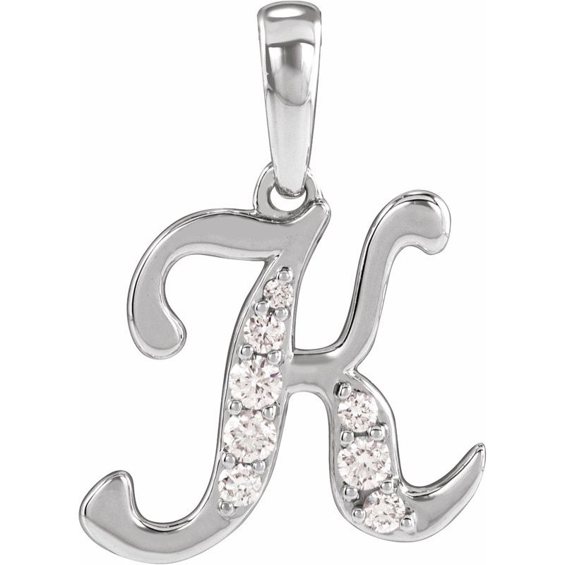 Accented Initial Necklace or Pendant