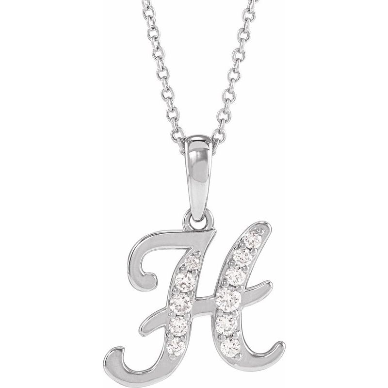 Accented Initial Necklace or Pendant