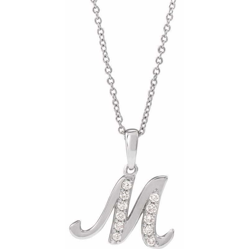 Accented Initial Necklace or Pendant