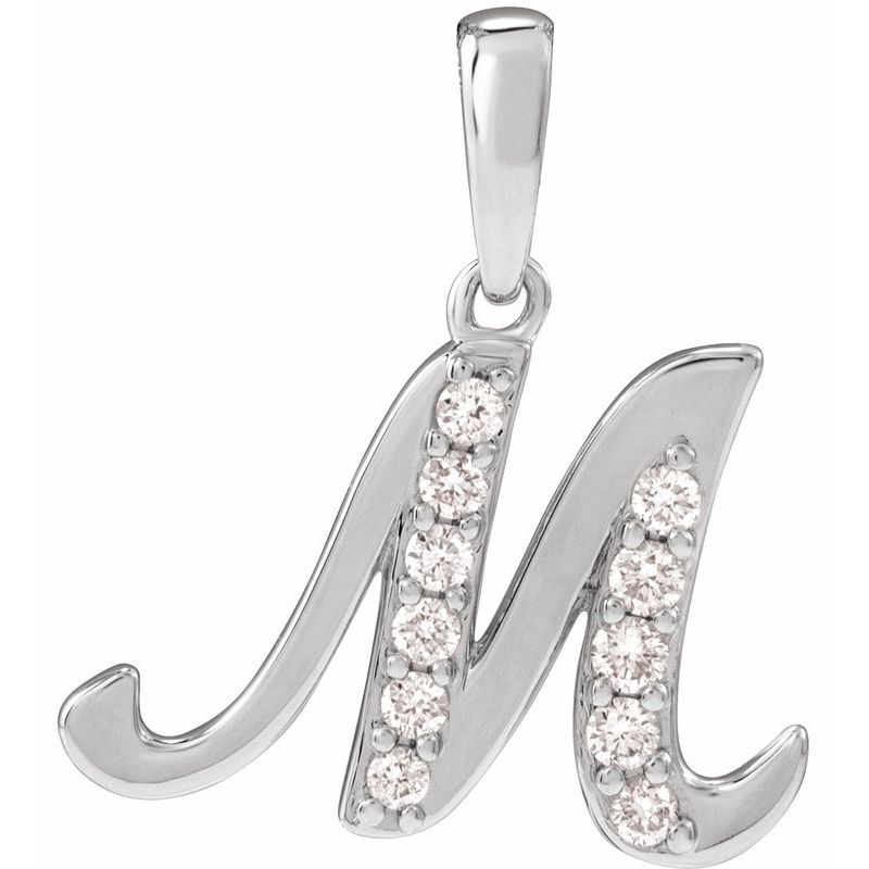 Accented Initial Necklace or Pendant