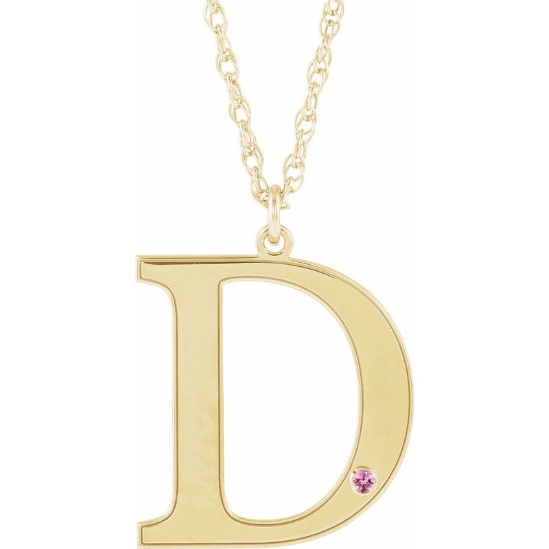 Engravable Accented Initial Necklace