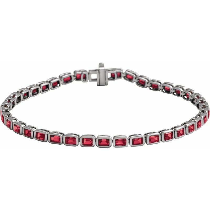 Bezel-Set Line Bracelet — 7″