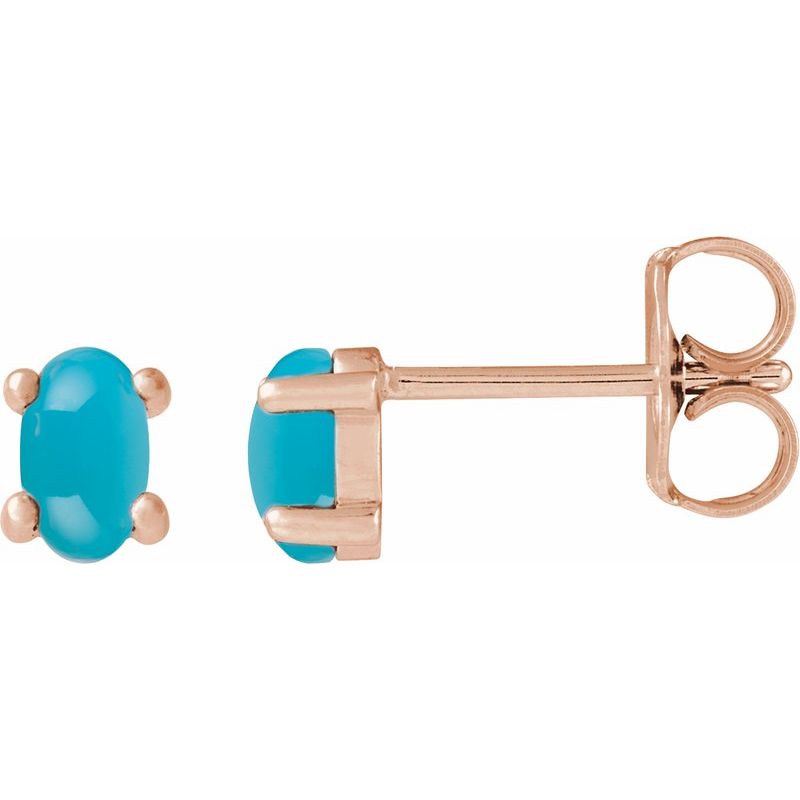 Oval 4-Prong Cabochon Earrings