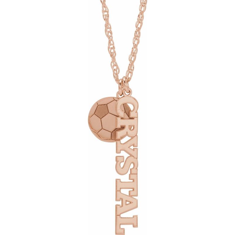 Sports Ball & Nameplate Necklace