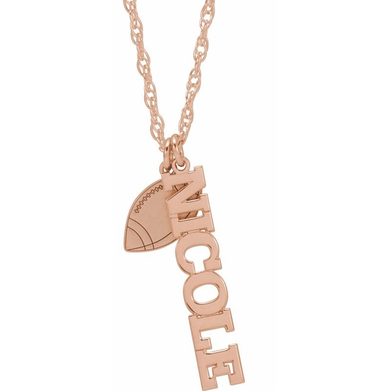 Sports Ball & Nameplate Necklace