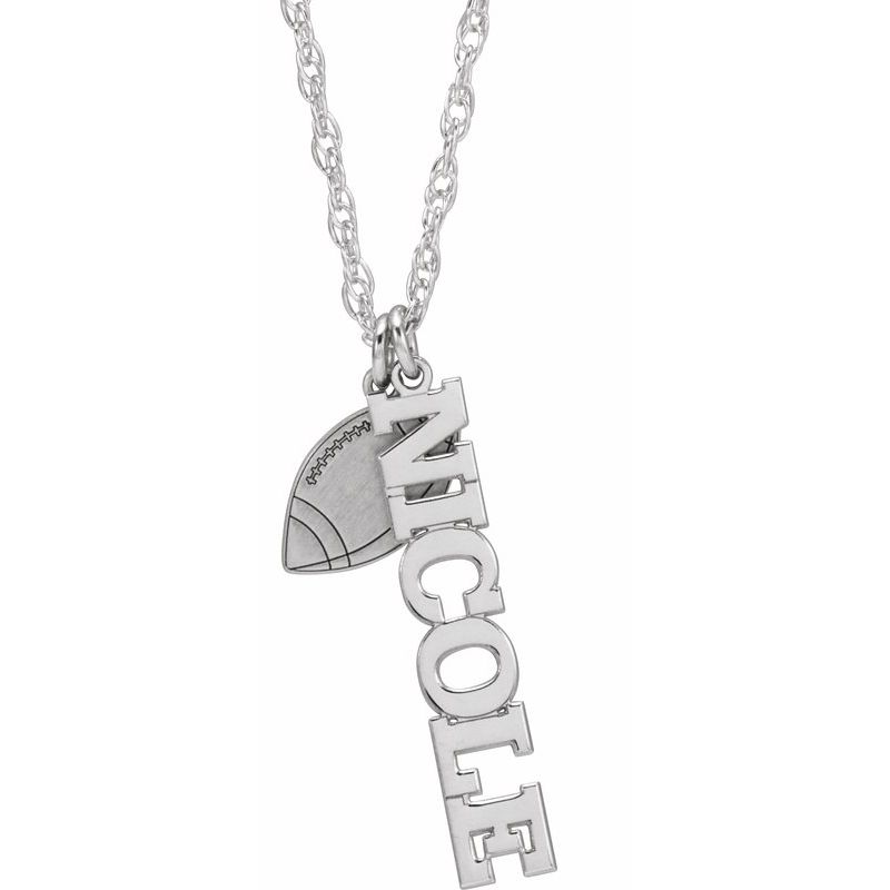 Sports Ball & Nameplate Necklace