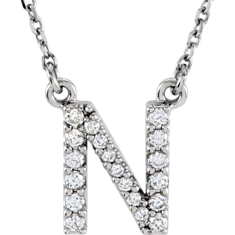Natural Diamond Initial 16″ Necklace