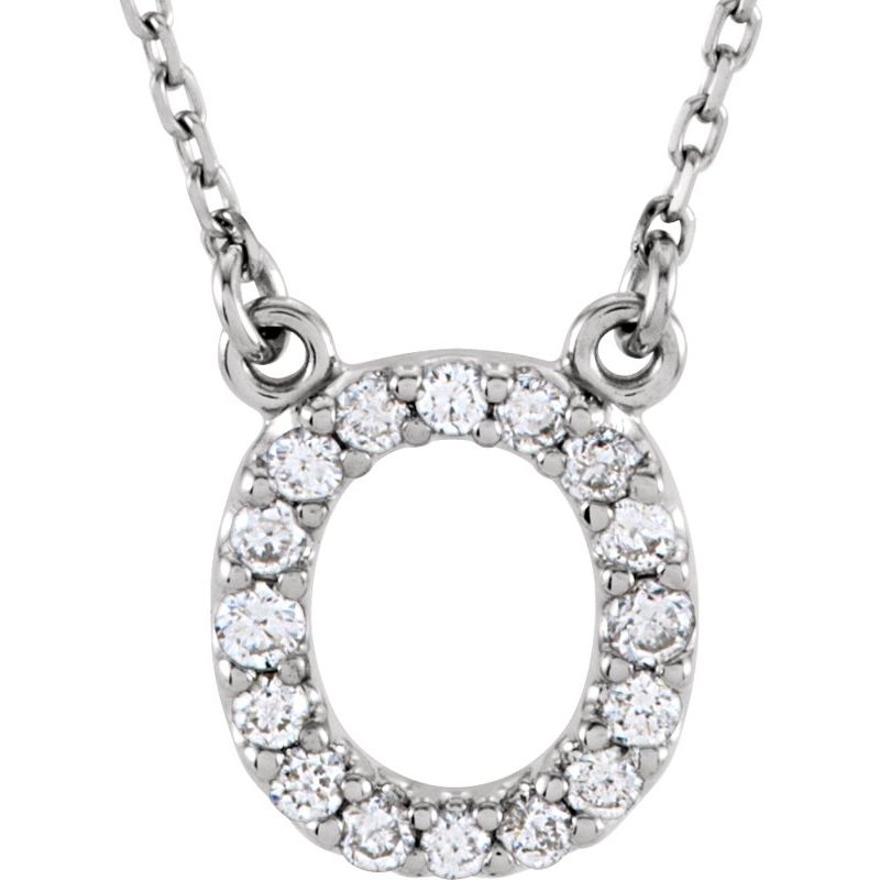 Natural Diamond Initial 16″ Necklace