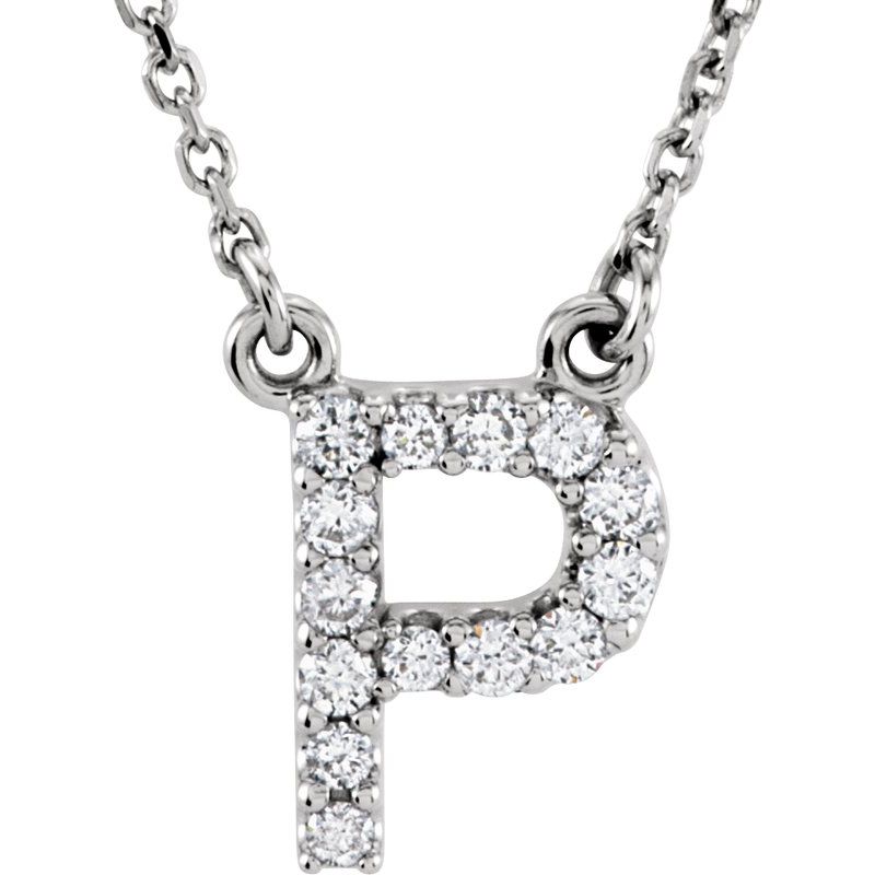 Natural Diamond Initial 16″ Necklace
