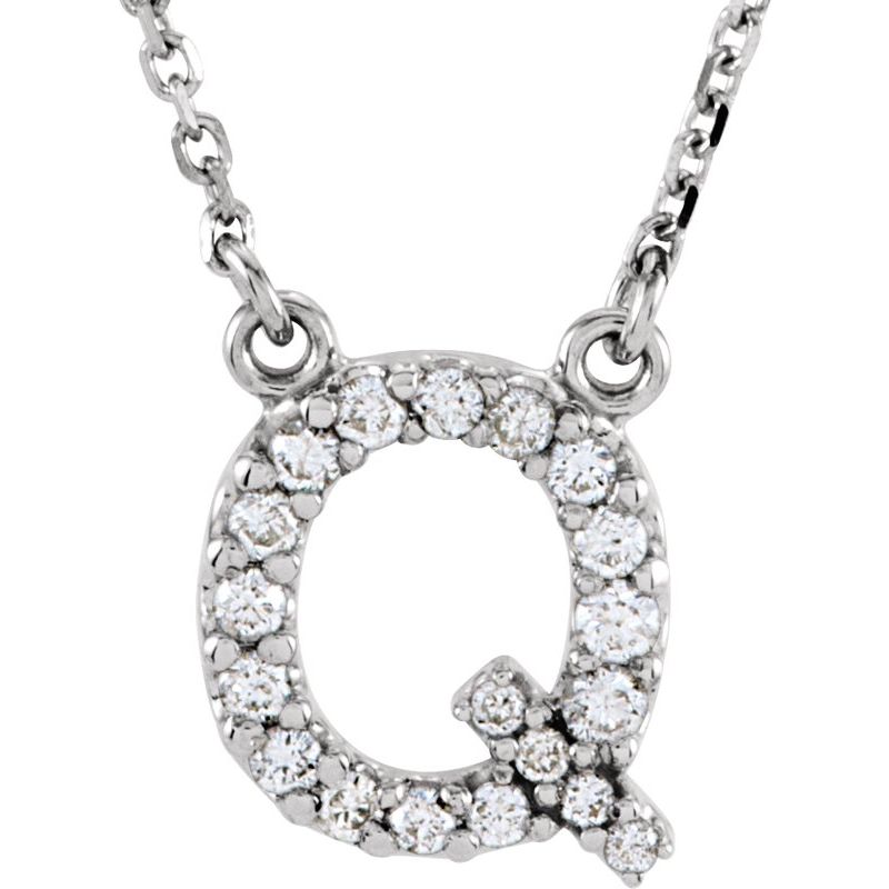 Natural Diamond Initial 16″ Necklace