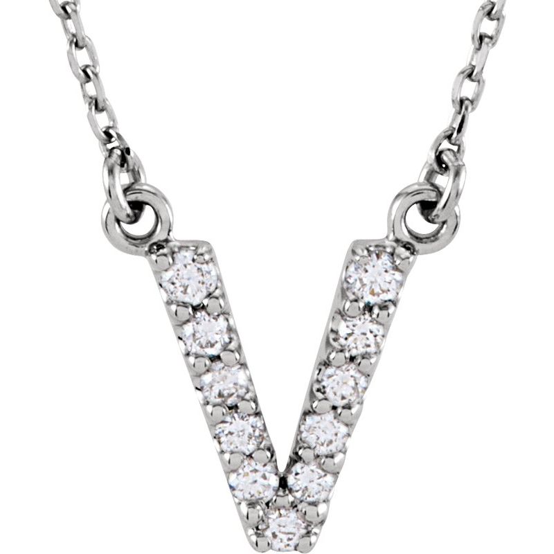 Natural Diamond Initial 16″ Necklace