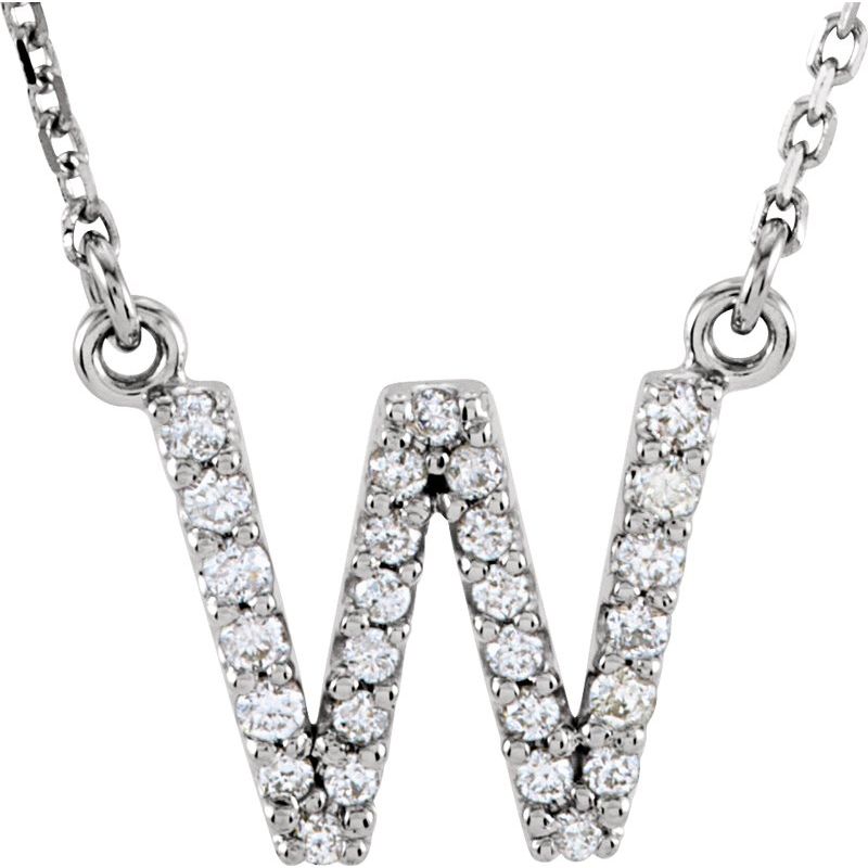 Natural Diamond Initial 16″ Necklace