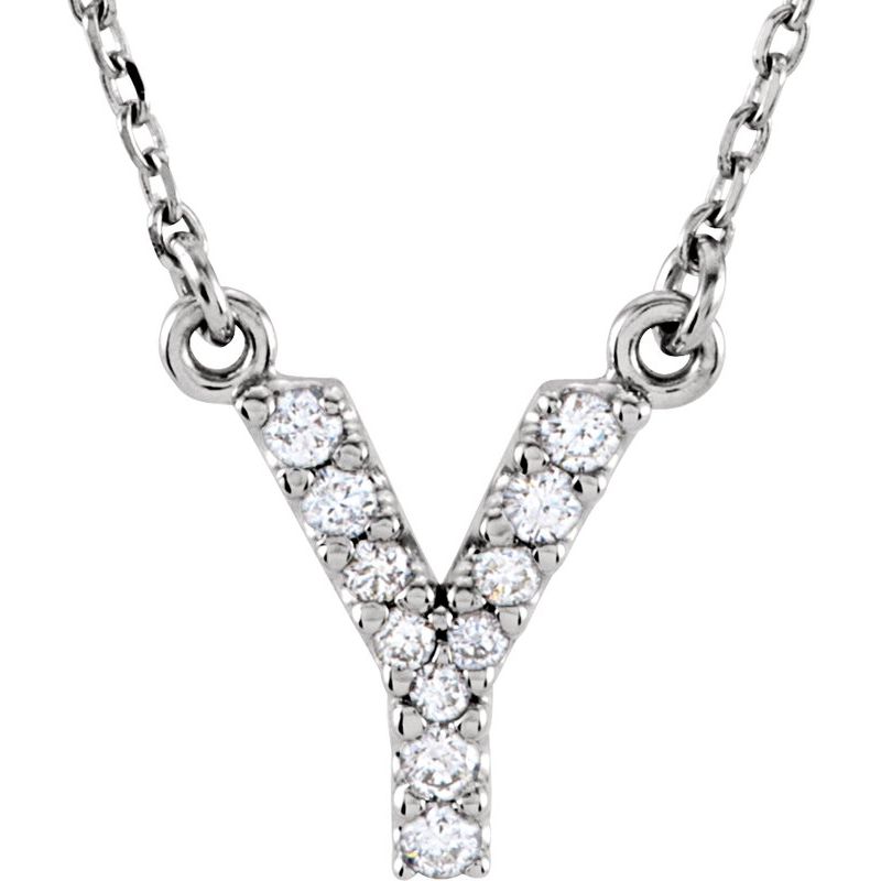 Natural Diamond Initial 16″ Necklace