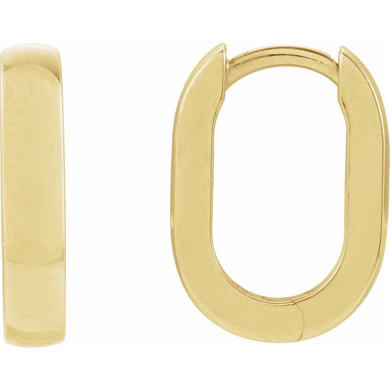 Elongated Oval Hoop Earrings