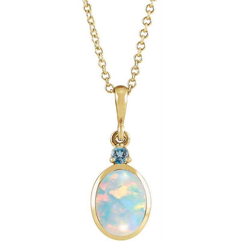 Cabochon Bezel-Set Necklace or Pendant