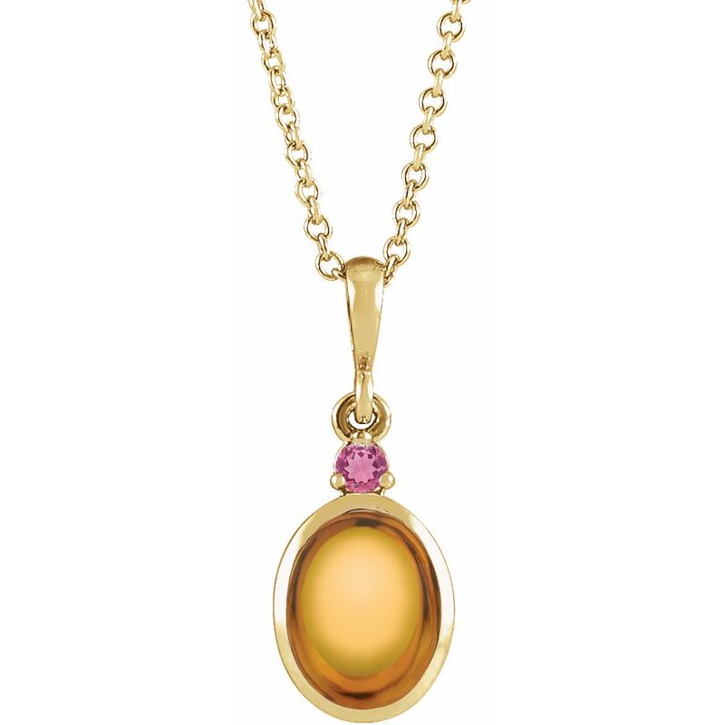 Cabochon Bezel-Set Necklace or Pendant