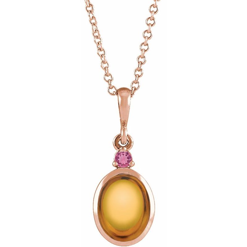 Cabochon Bezel-Set Necklace or Pendant