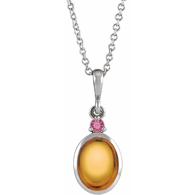 Cabochon Bezel-Set Necklace or Pendant