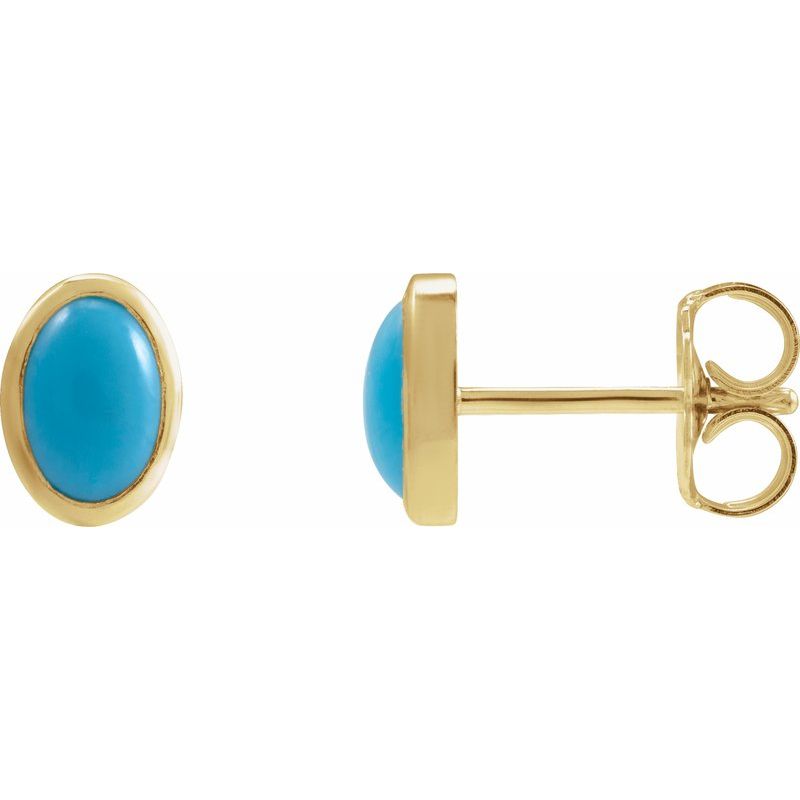 Bezel-Set Cabochon Earrings No. 2