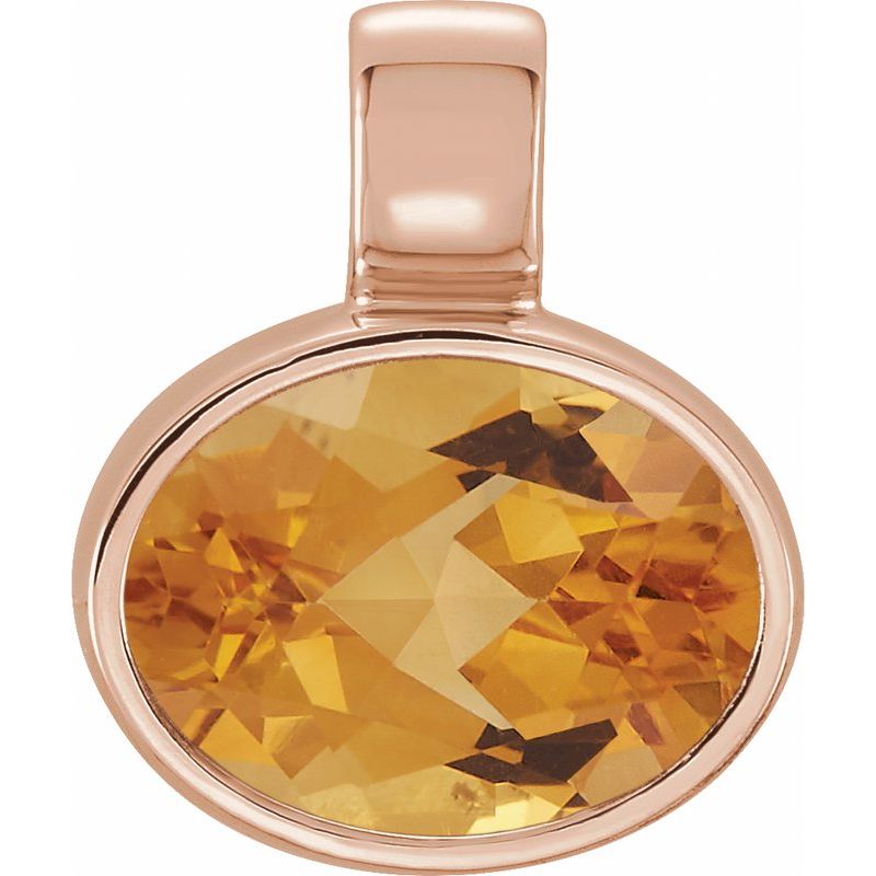 Oval Bezel-Set Pendant