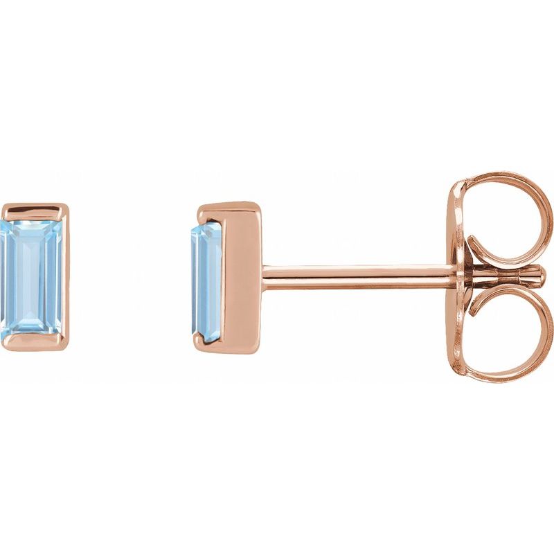 Straight Baguette Channel-Set Stud Earrings