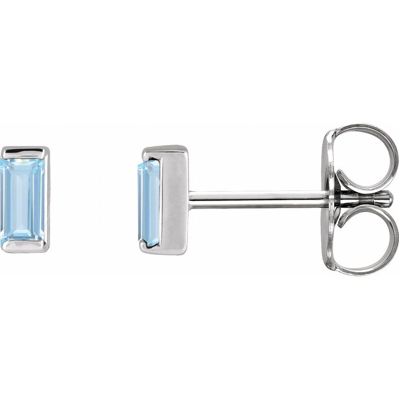 Straight Baguette Channel-Set Stud Earrings